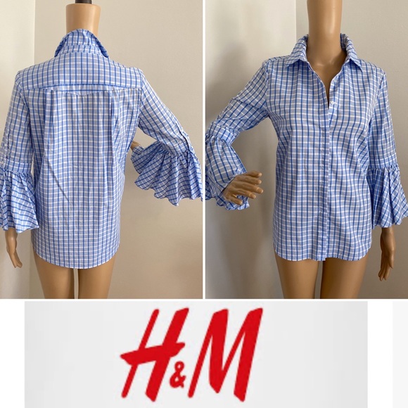 BNWOT H&M Bell Sleeve Button Down Blouse - Picture 10 of 10